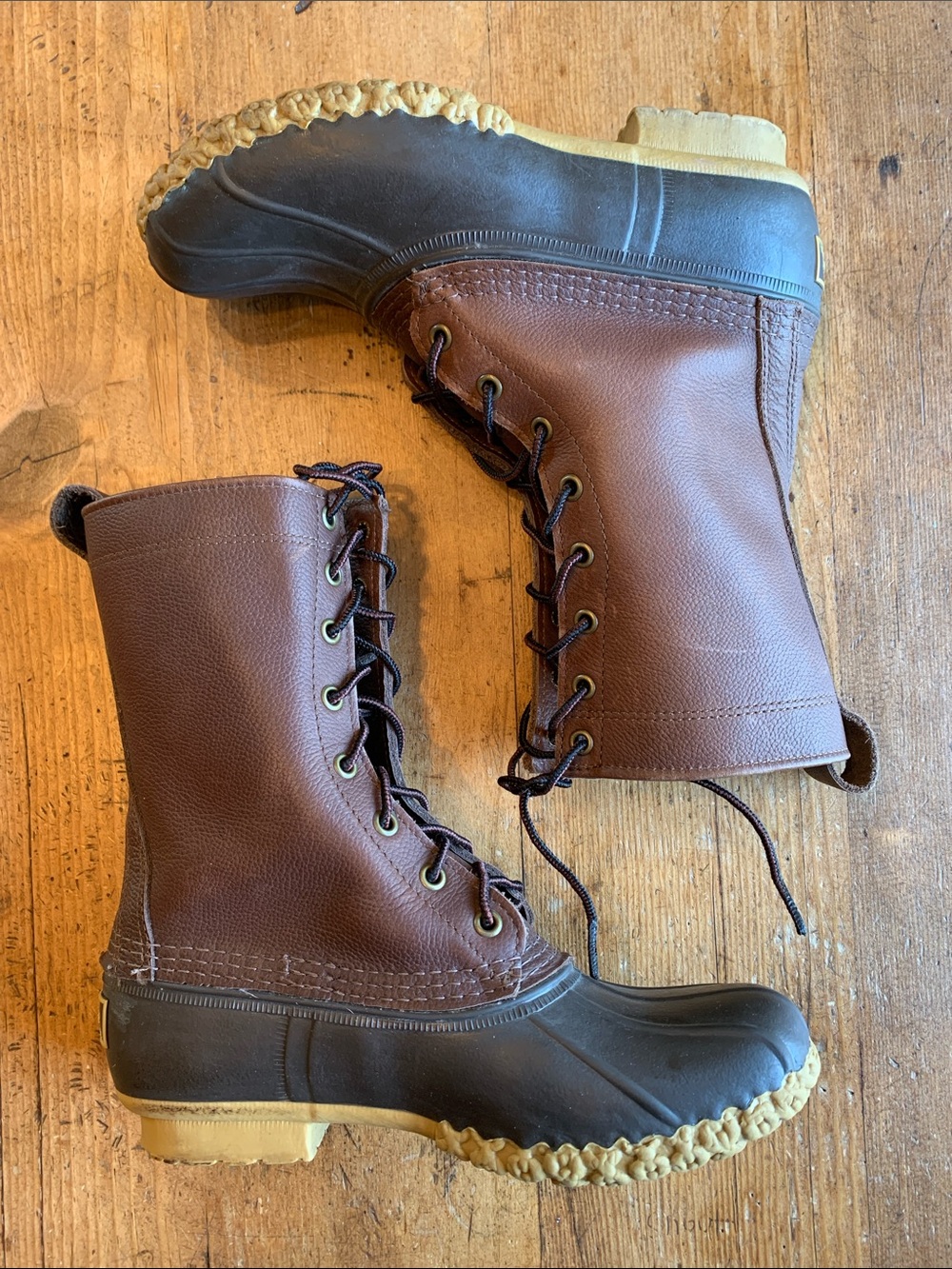 L.L. Bean Maine Hunting Two-Tone Tan and Dark Brown Boot Sole - Picture 9 of 16